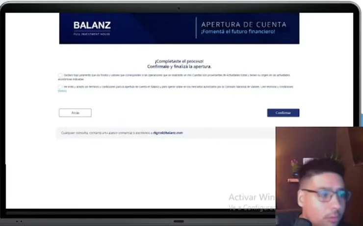 Paso 6: declaración jurada y términos