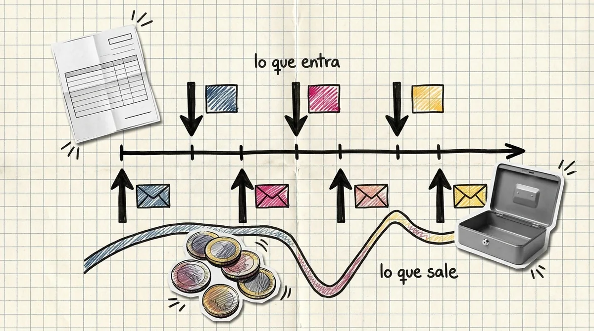 Un reloj de arena: entre que vendés y que cobrás pasa tiempo, y ese tiempo es caja