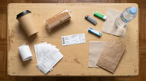 Una lupa sobre monedas, vasos de café y tickets: los gastos chicos vistos de cerca