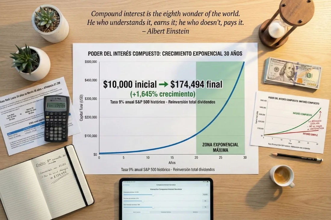 Poder del Interés Compuesto: Gráfico Exponencial