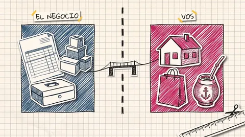 Dos grupos de objetos separados: lo del negocio de un lado y lo personal del otro