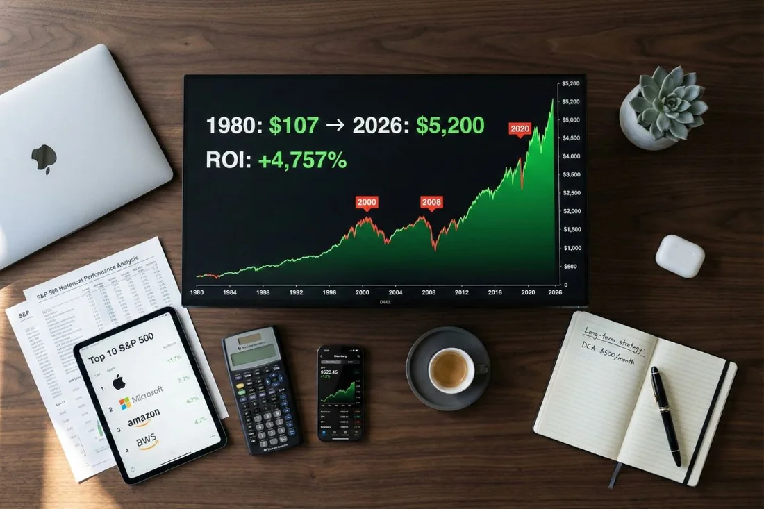 Análisis histórico del S&P 500 desde 1980 hasta 2026