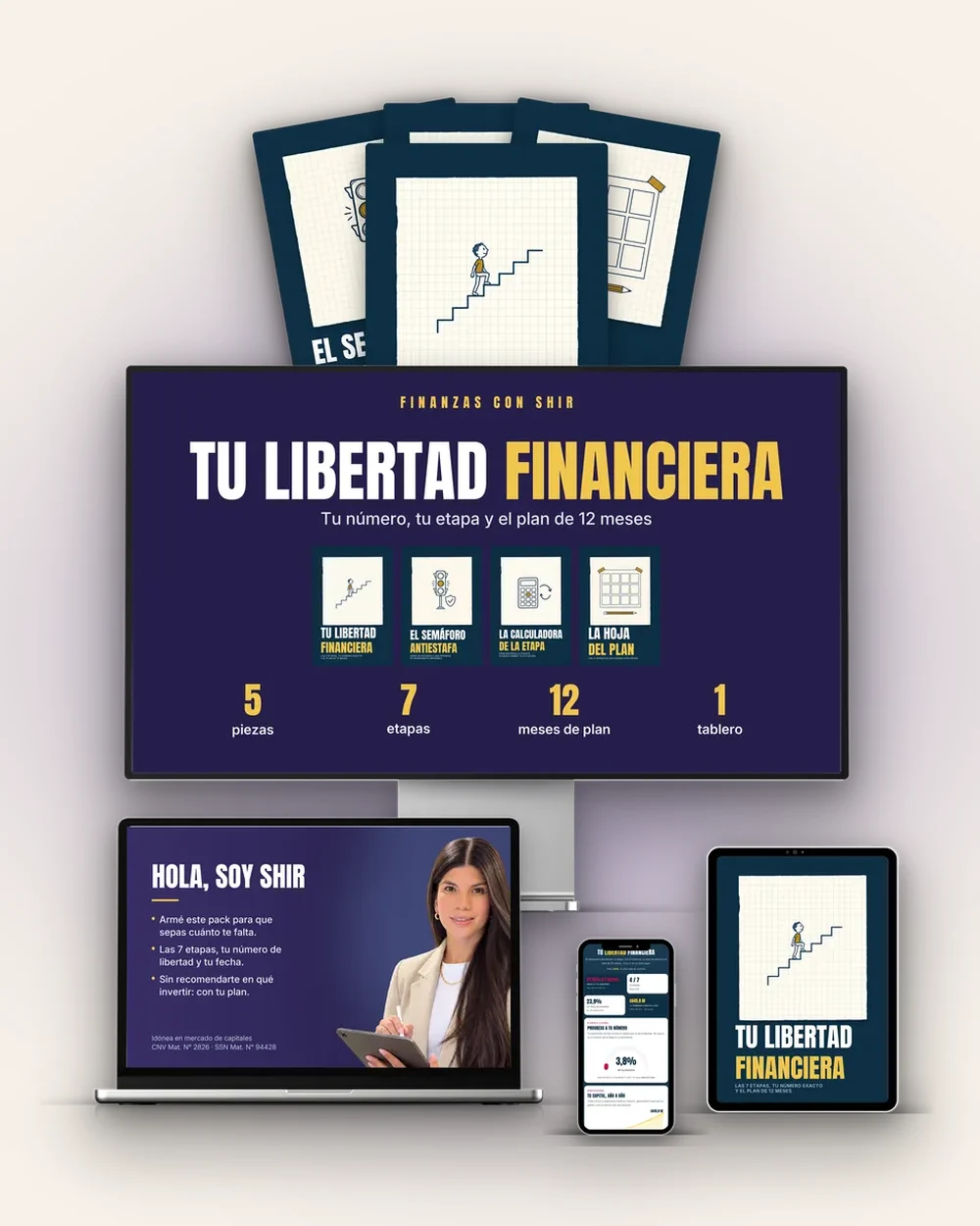 Tu Libertad Financiera, ebook + 3 bonus + tablero, en pantalla